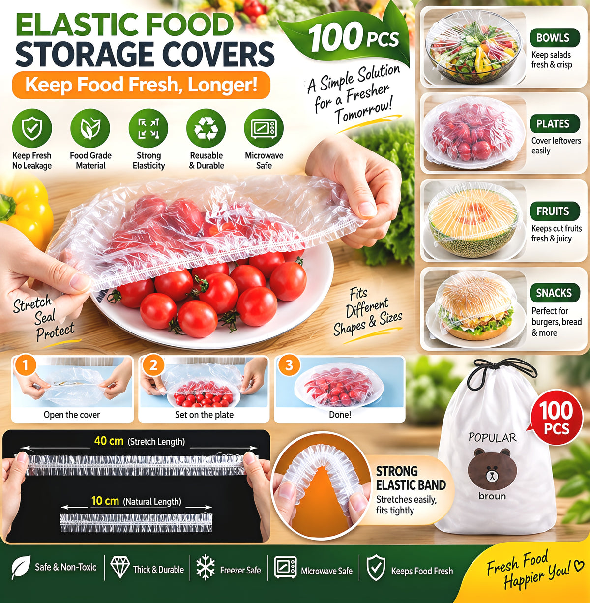 Food cover  Wraps  100 Pcs