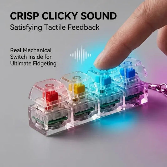 Keyboard Fidget Stress Relief Keychain for Kids &Adults