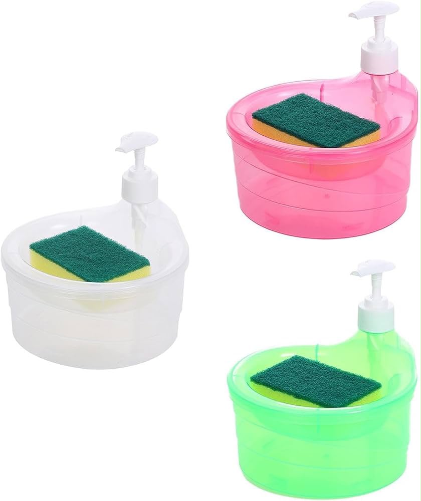 Soap Dispenser and Scrubber Holder Practical Kitchen Soap Dispenser