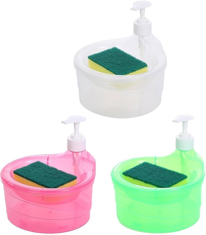 Soap Dispenser and Scrubber Holder Practical Kitchen Soap Dispenser