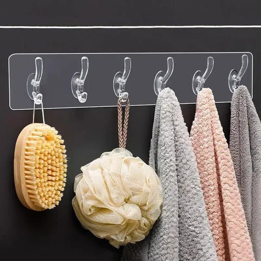 PLASTIC ADHESIVE 6 HOOK STICKER PATTI ( high quality )