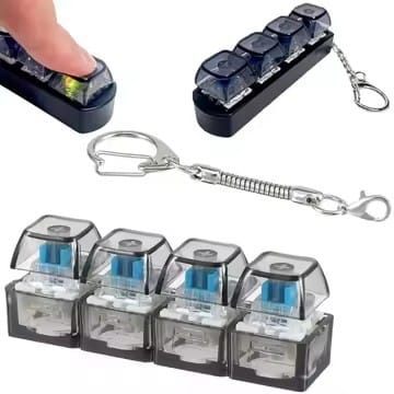 Keyboard Fidget Stress Relief Keychain for Kids &Adults