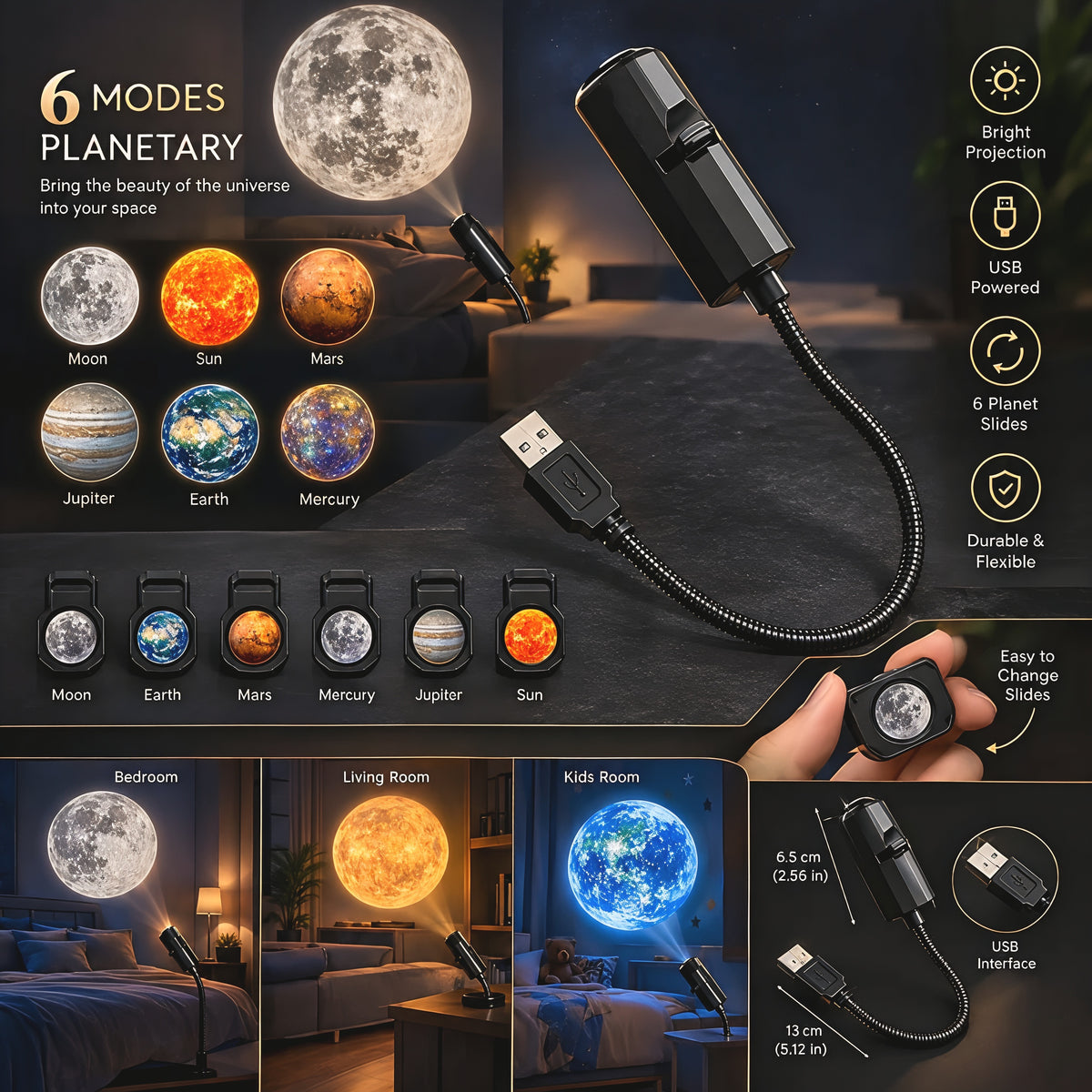 Moon & Planet Projection Light