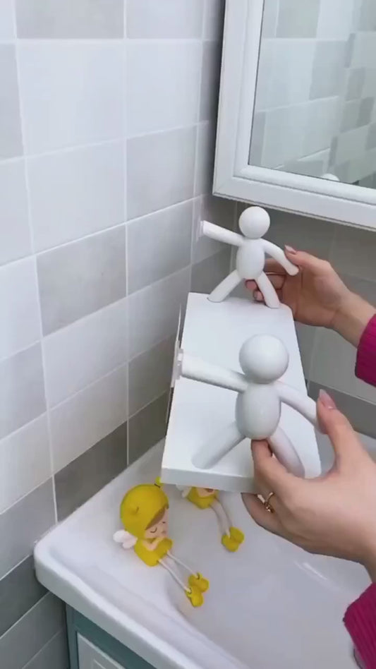 Self-adhesive Wall-Mounted Character Shelf